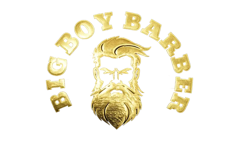 Big Boy Barber — gold logo with bearded man